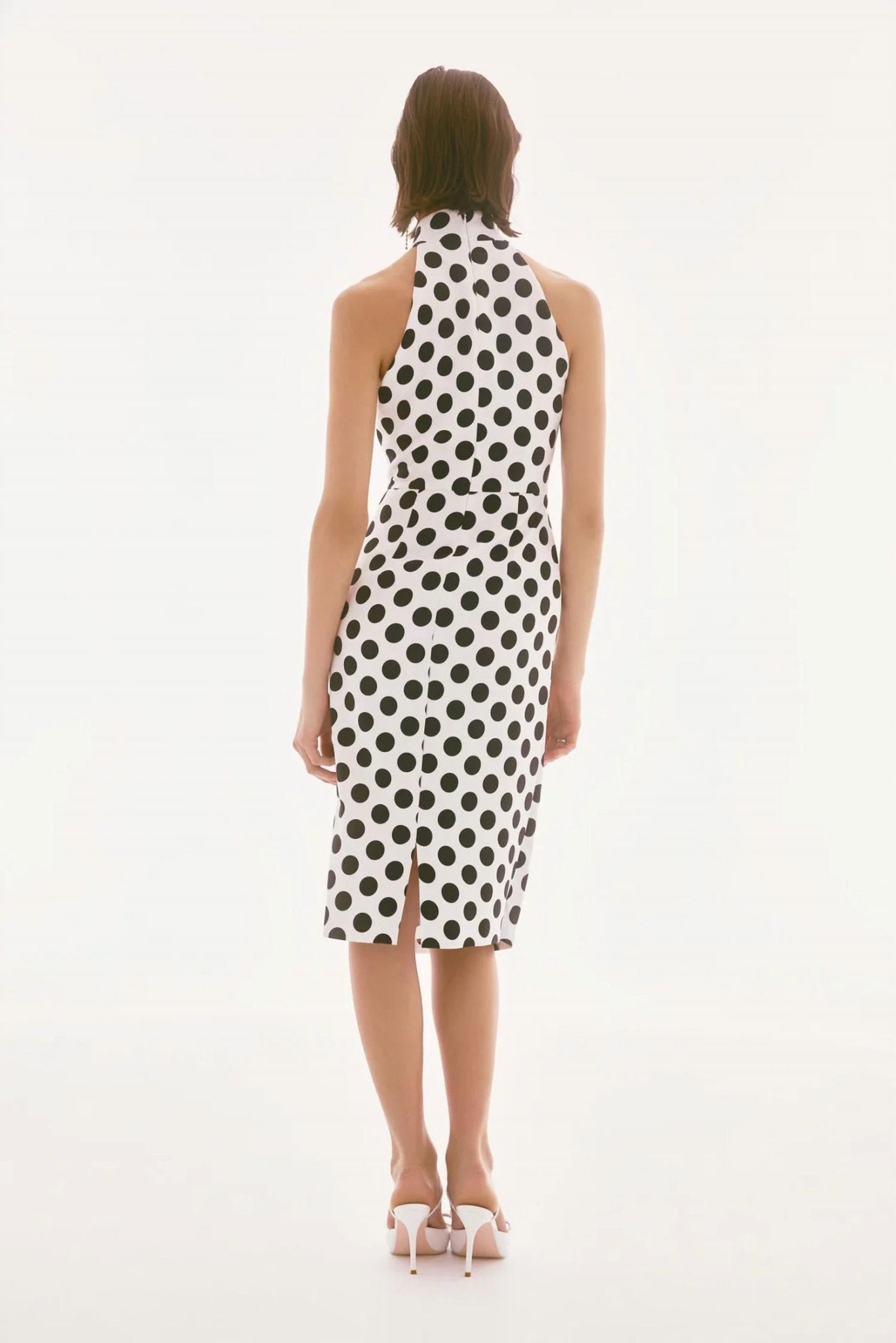 Joseph Ribkoff - Polka Dot Halter Dress - clothing - dresses - midi