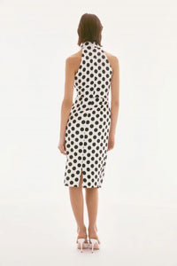 Joseph Ribkoff - Polka Dot Halter Dress - clothing - dresses - midi