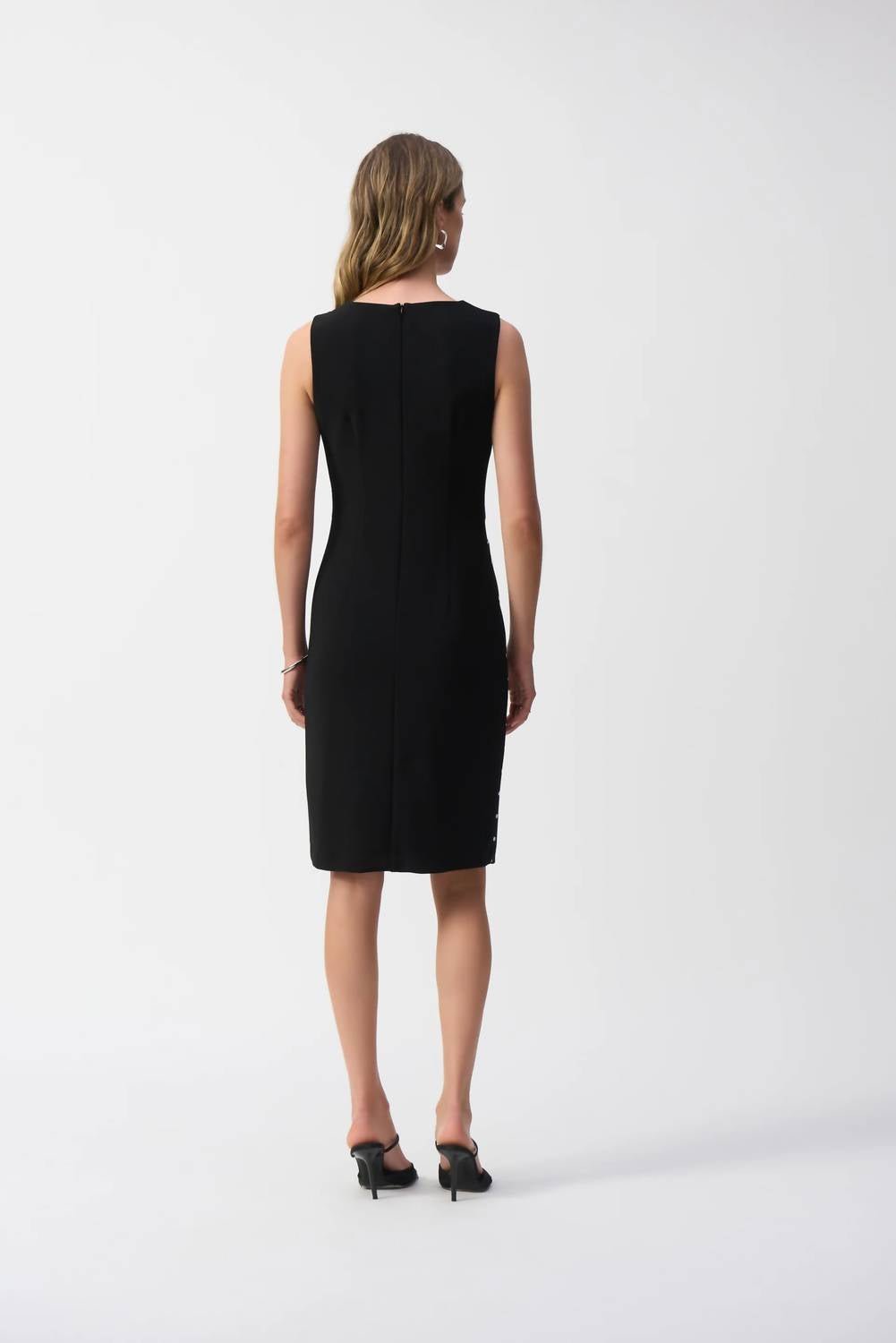 Joseph Ribkoff - Polka Dot Sleeveless Sheath Dress - black - clothing - dresses