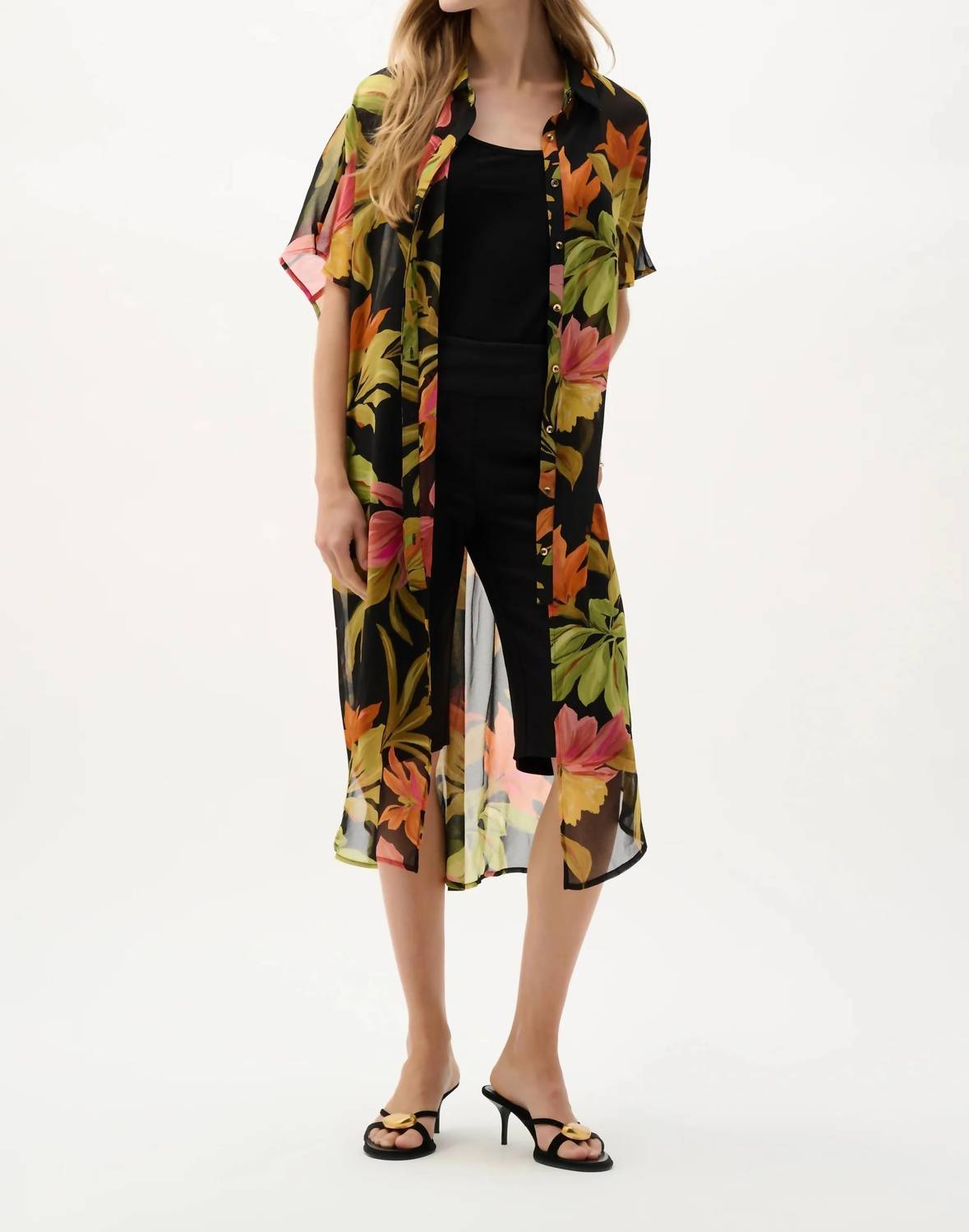 Joseph Ribkoff - Printed Chiffon Longline Blouse