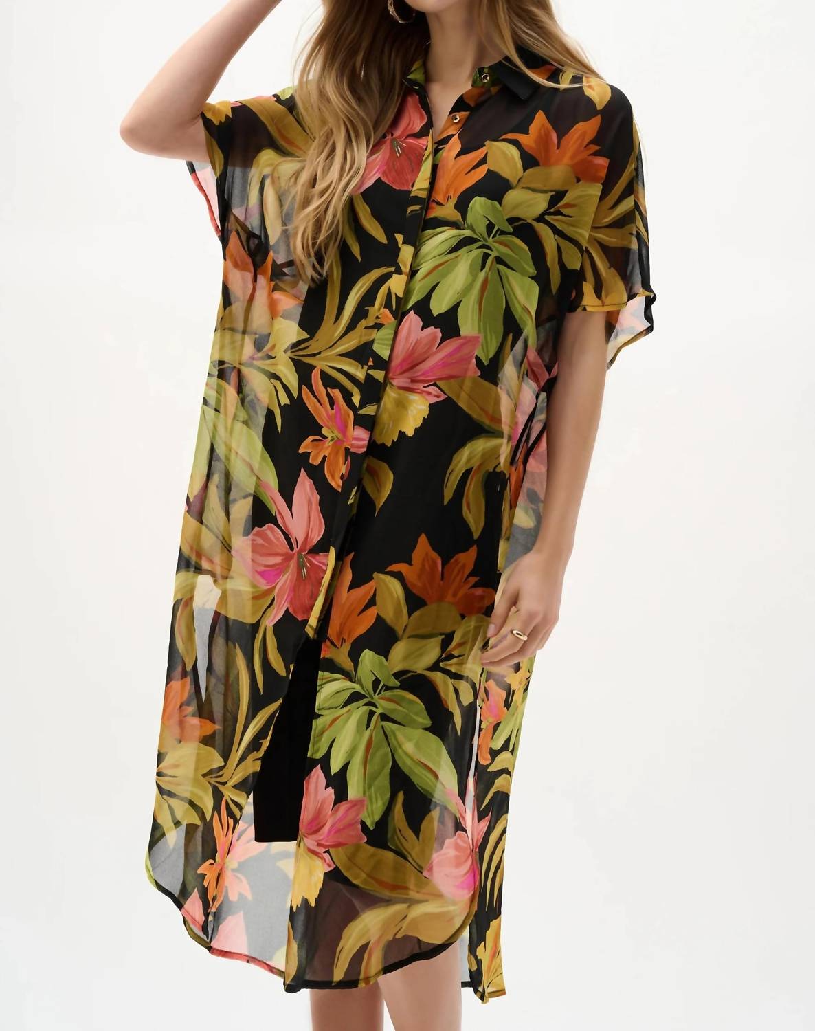 Joseph Ribkoff - Printed Chiffon Longline Blouse