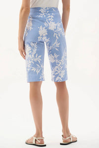 Joseph Ribkoff - Printed High Waist Pull On Bermuda Shorts