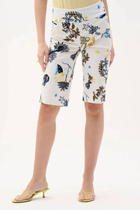 Joseph Ribkoff - Printed High Waist Pull On Bermuda Shorts