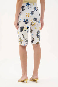 Joseph Ribkoff - Printed High Waist Pull On Bermuda Shorts
