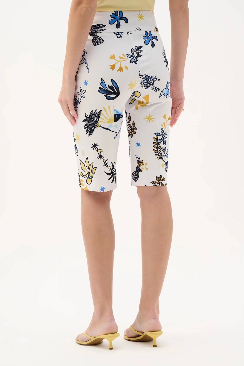 Joseph Ribkoff - Printed High Waist Pull On Bermuda Shorts