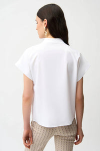 Joseph Ribkoff - Quarter Zip Neck Poplin Top