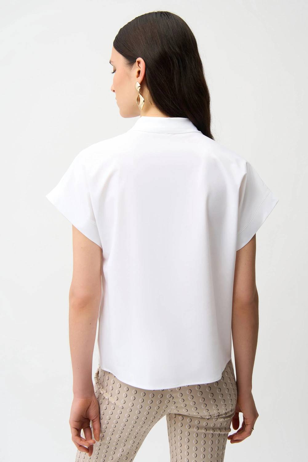 Joseph Ribkoff - Quarter Zip Neck Poplin Top
