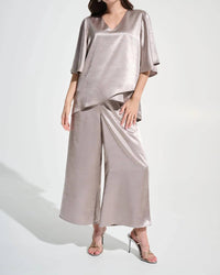 Joseph Ribkoff - Rhinestone Embellished Satin Blouse