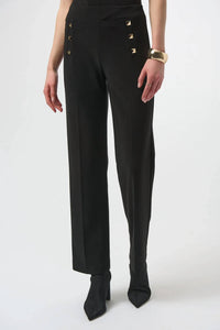 Joseph Ribkoff - Rivet Details Pull On Straight Pants