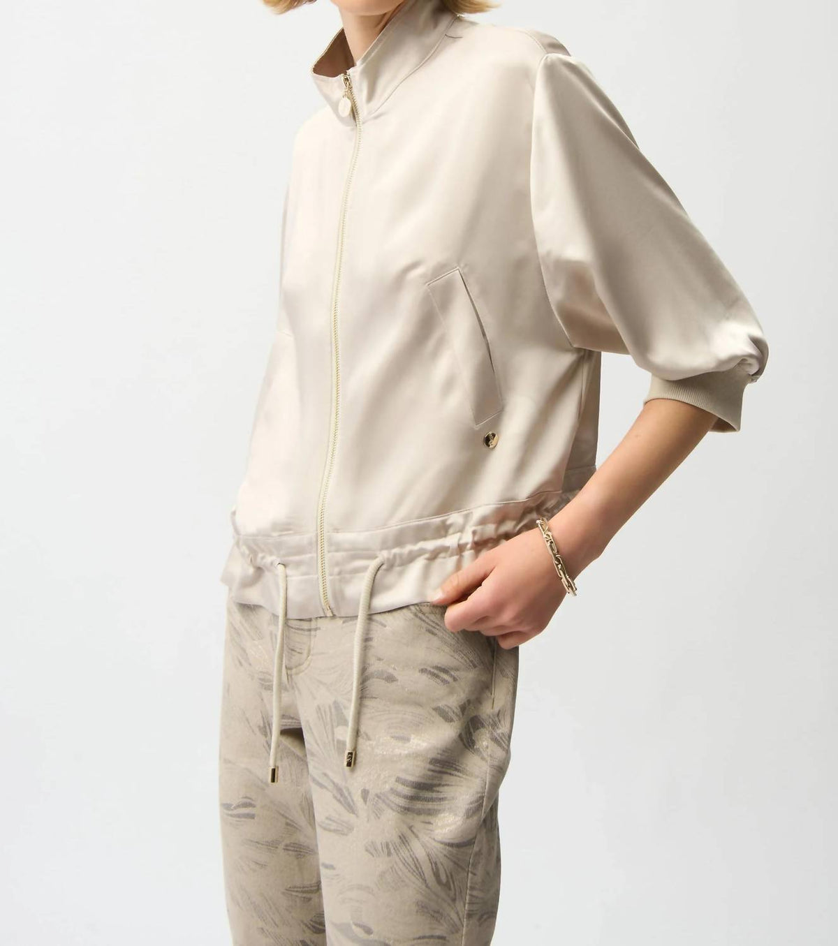 Joseph Ribkoff - Satin Boxy Blouson Jacket