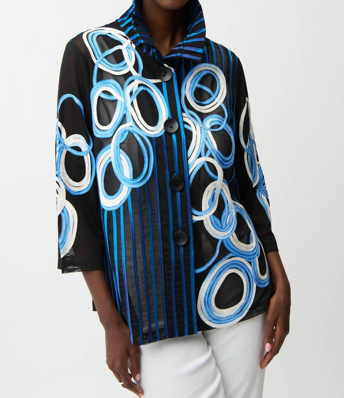 Joseph Ribkoff - Satin Soutache Mesh Jacket