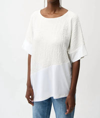 Joseph Ribkoff - Scoop Neck Asymmetric Tunic Top