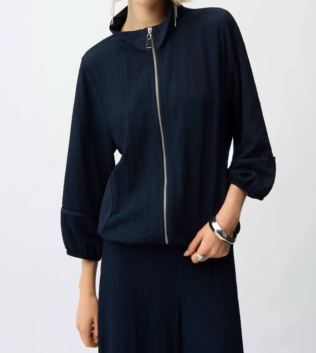 Joseph Ribkoff - Seersucker & Memory Bomber Jacket