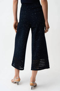 Joseph Ribkoff - Sequined Open Knit Pull-on Culotte Pants