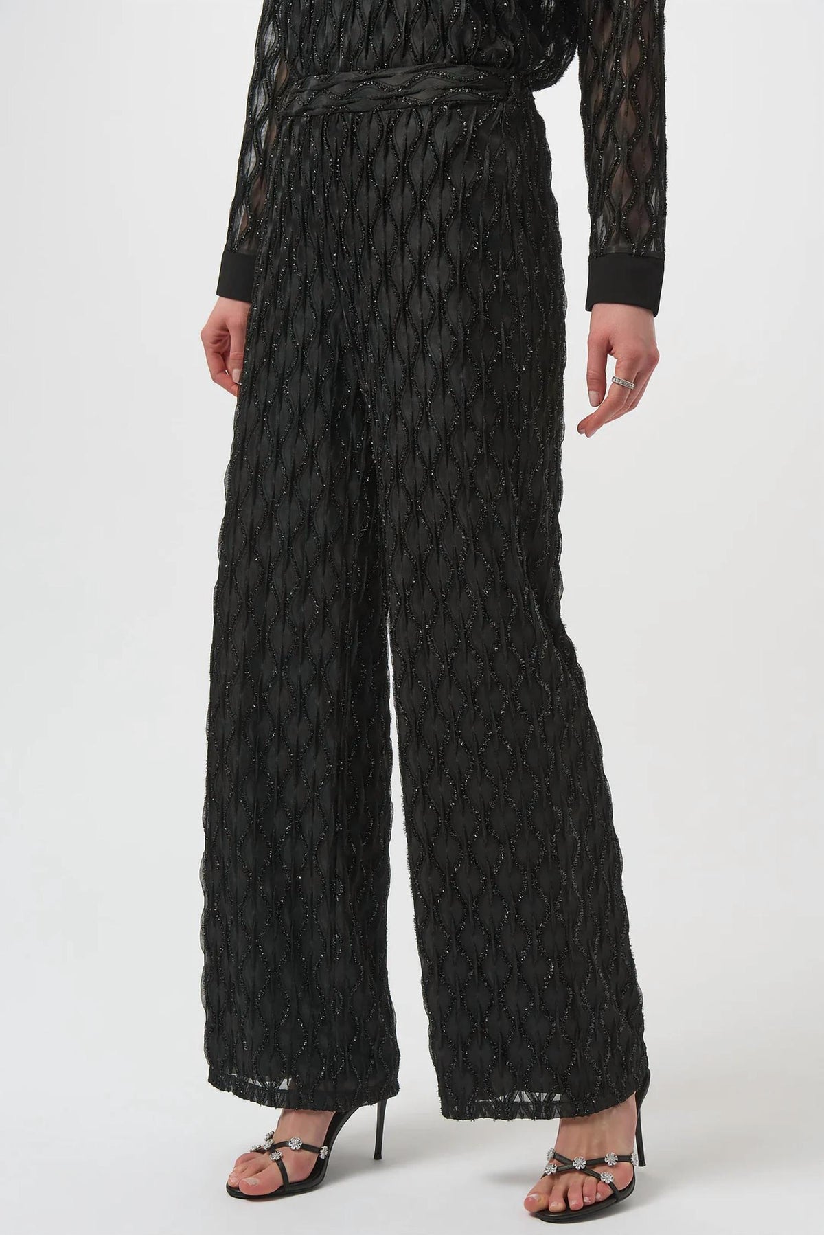 Joseph Ribkoff - Sequined Pull On Wide Leg Pants