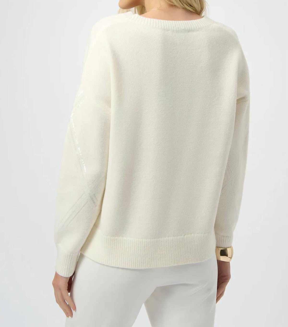 Joseph Ribkoff - Sequined V-neck Pullover Sweater Top