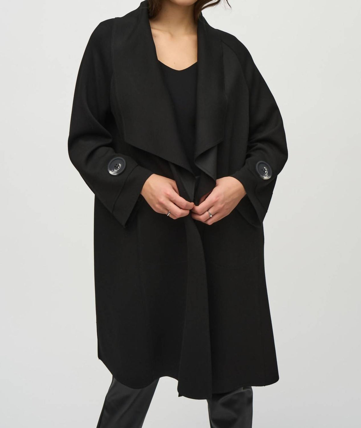 Joseph Ribkoff - Shawl Collar Open Front Long Coat