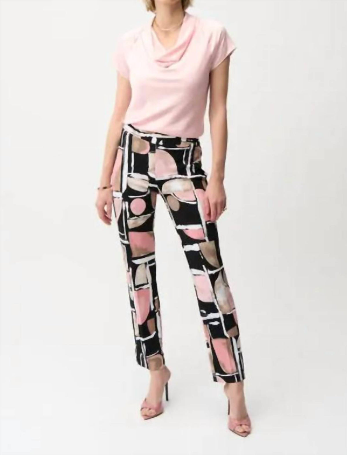 Joseph Ribkoff - Silky Knit Abstract Print Straight Pull-on Pant