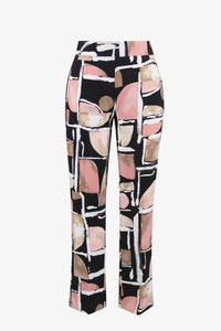 Joseph Ribkoff - Silky Knit Abstract Print Straight Pull-on Pants