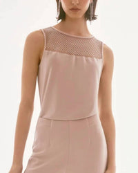Joseph Ribkoff - Silky Knit And Rhinestone Mesh Top
