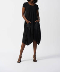 Joseph Ribkoff - Silky Knit Midi Cocoon Dress - black - clothing - dresses