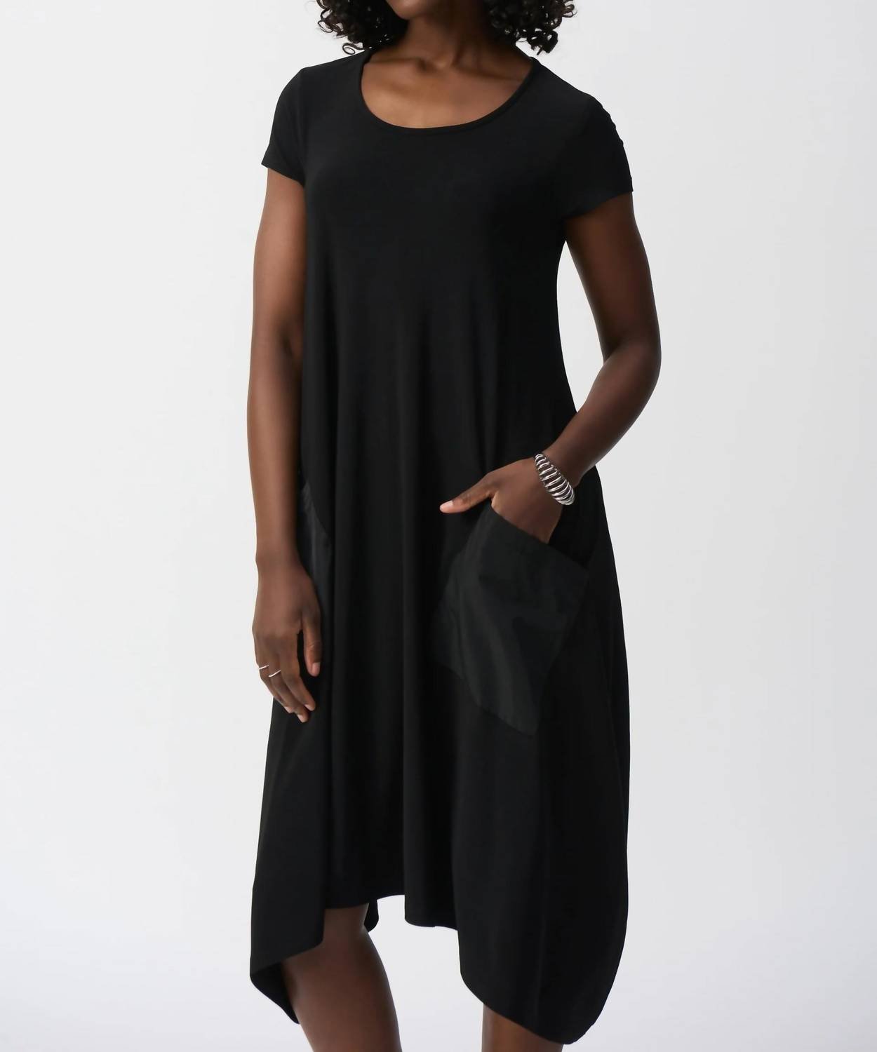 Joseph Ribkoff - Silky Knit Midi Cocoon Dress - black - clothing - dresses