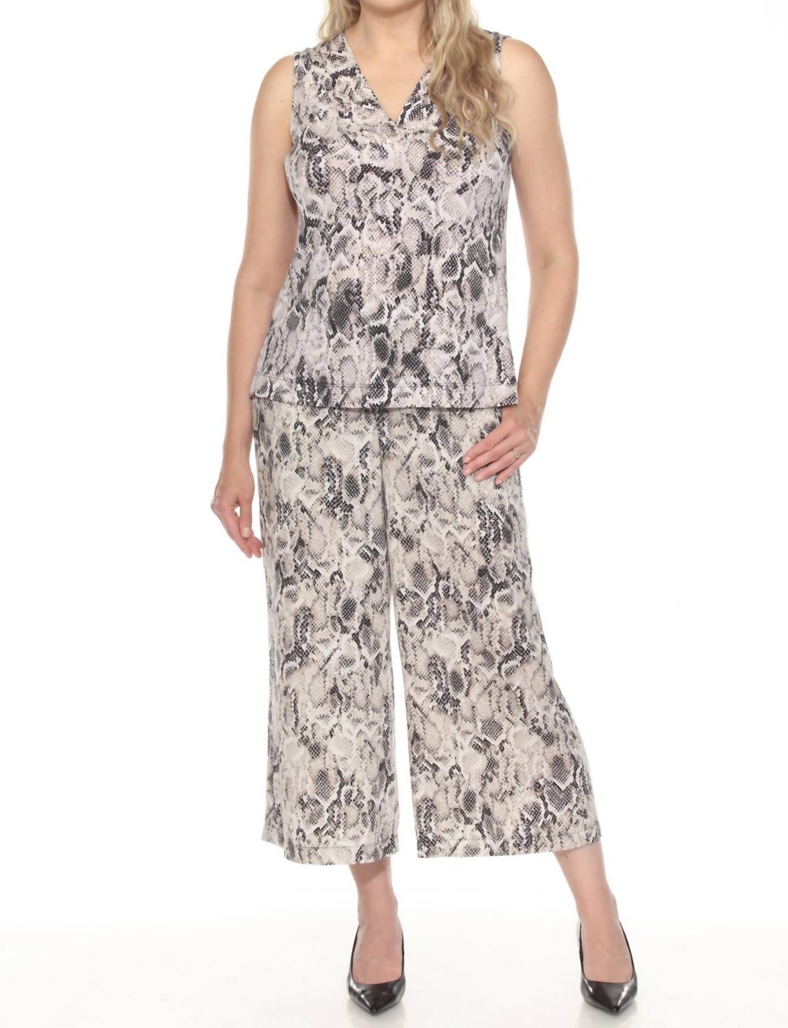 Joseph Ribkoff - Snakeskin Print Sleeveless Top