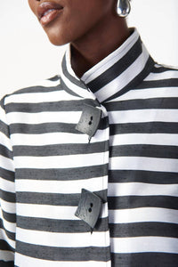 Joseph Ribkoff - Square Button Striped Jacket