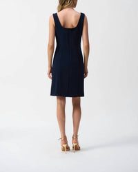 Joseph Ribkoff - Square Neck Sleeveless Sheath Dress - blue - clothing - dresses