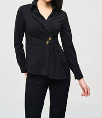 Joseph Ribkoff - Stretch Woven Wrap Blouse