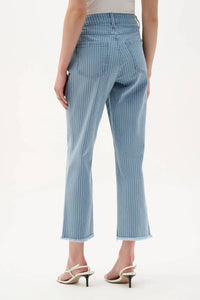 Joseph Ribkoff - Striped Flared Crop Denim Jeans