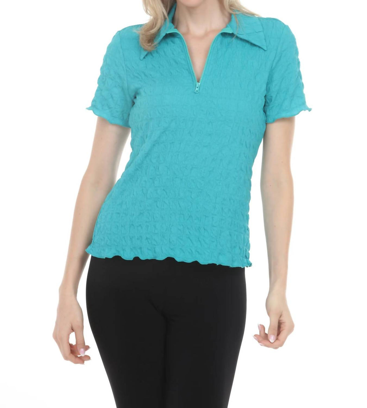Joseph Ribkoff - Textured Knit Quarter Zip Top