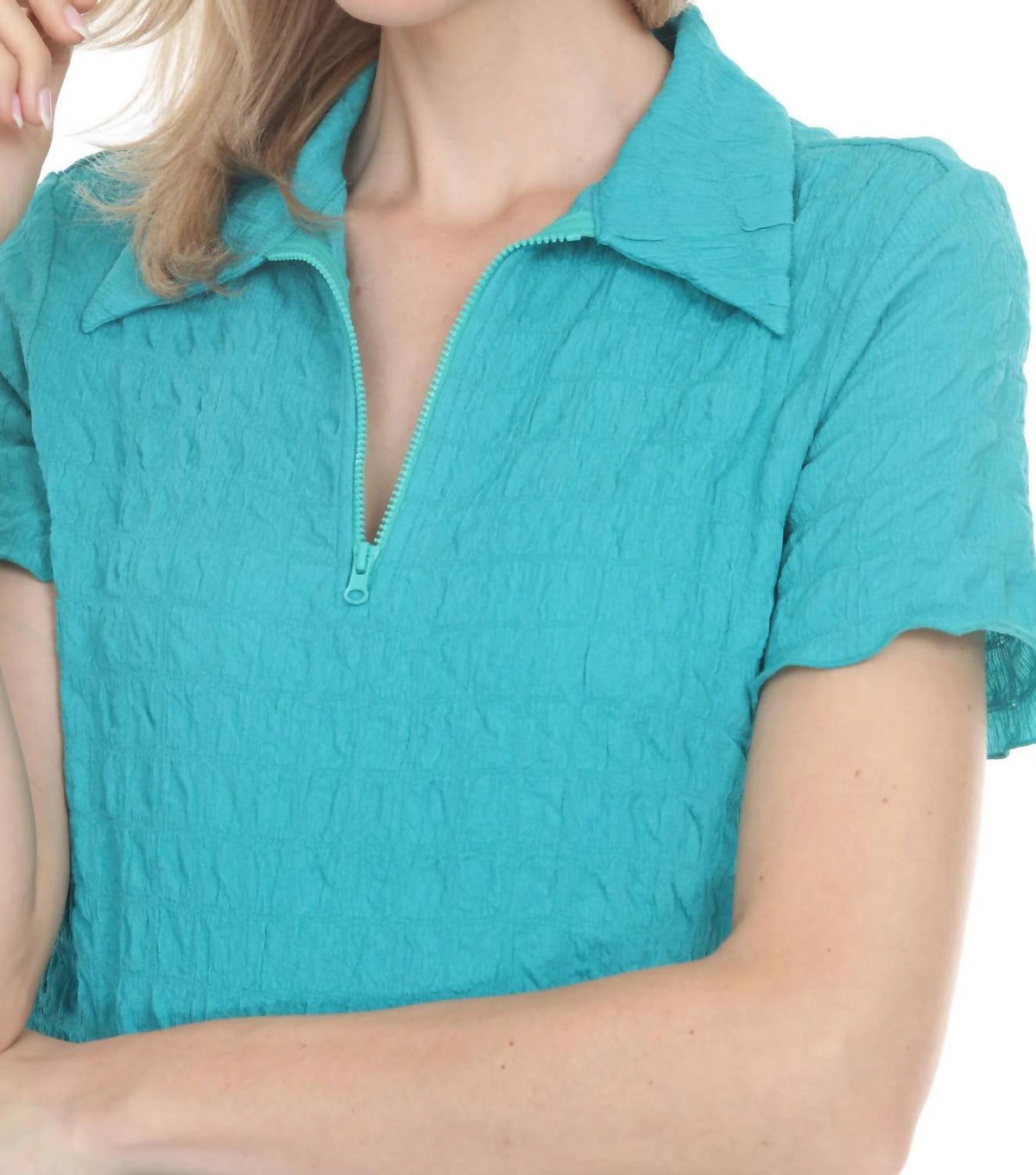 Joseph Ribkoff - Textured Knit Quarter Zip Top