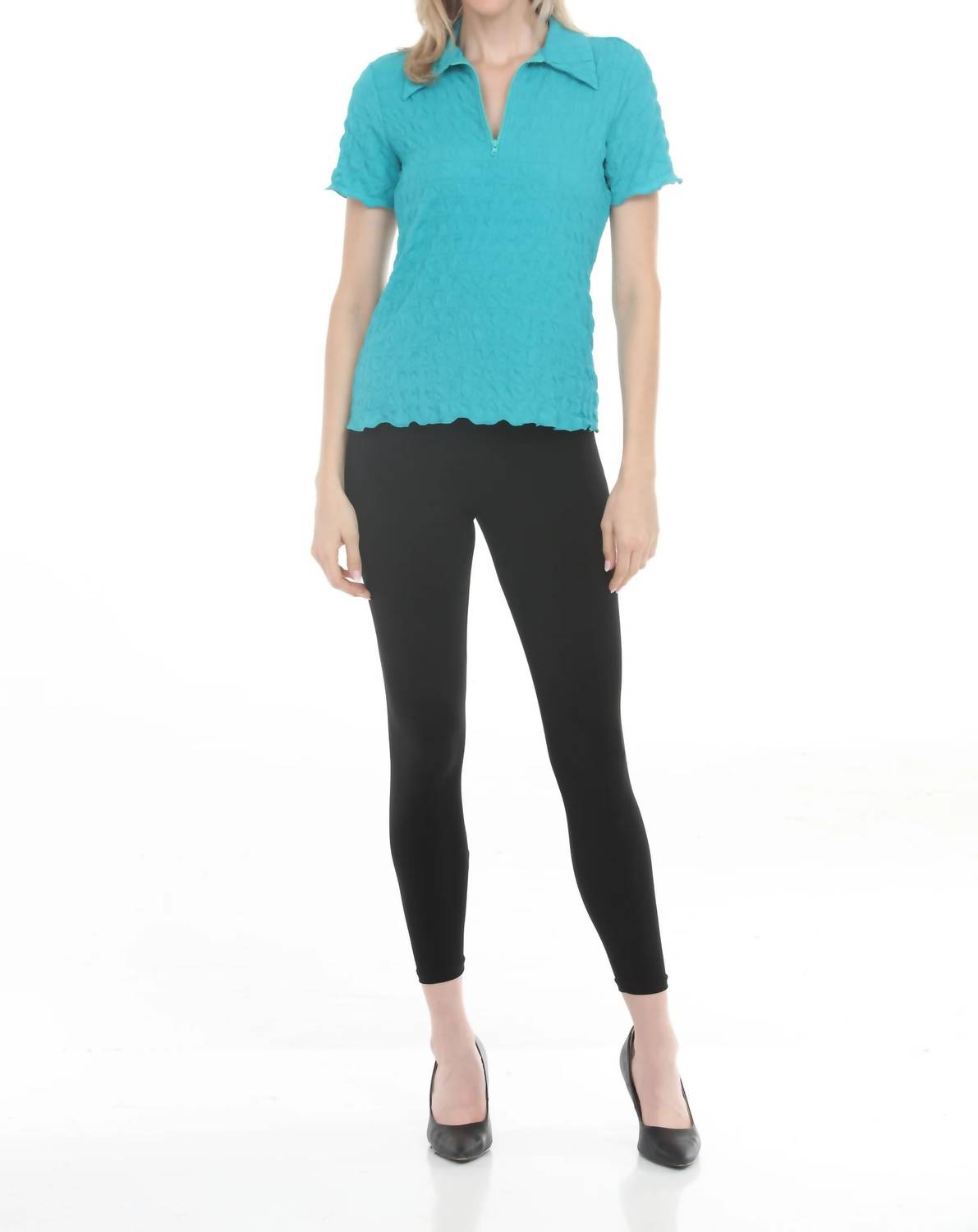 Joseph Ribkoff - Textured Knit Quarter Zip Top
