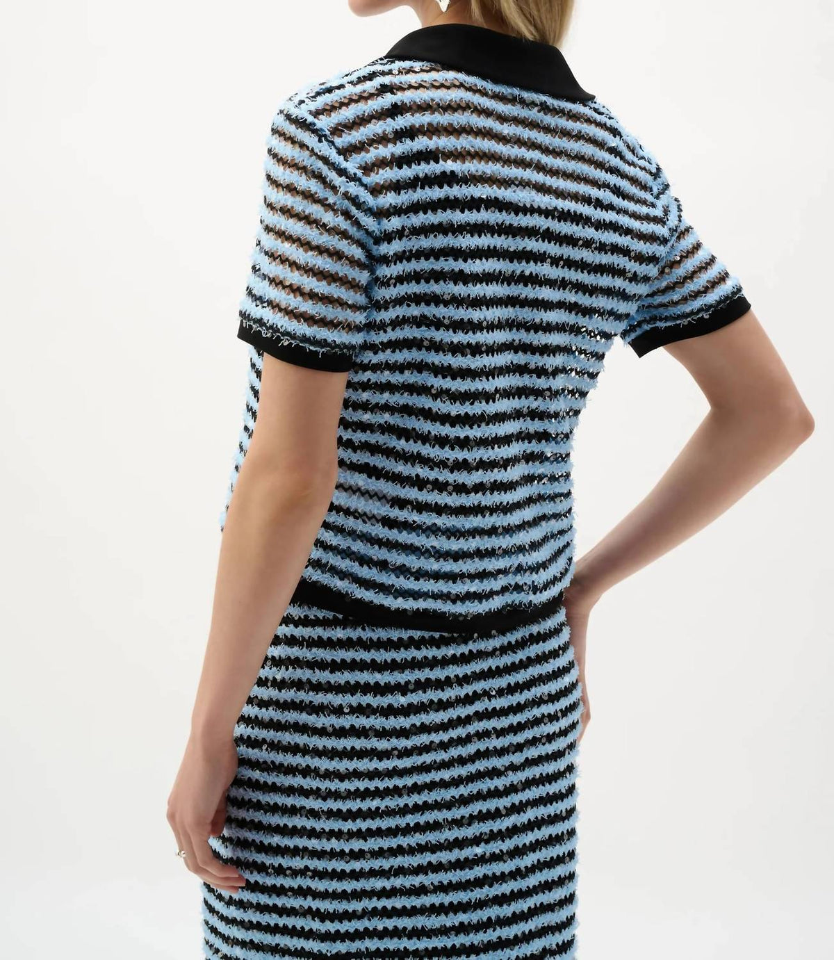 Joseph Ribkoff - Textured Stripe Short Sleeve Top