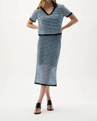 Joseph Ribkoff - Textured Stripe Short Sleeve Top