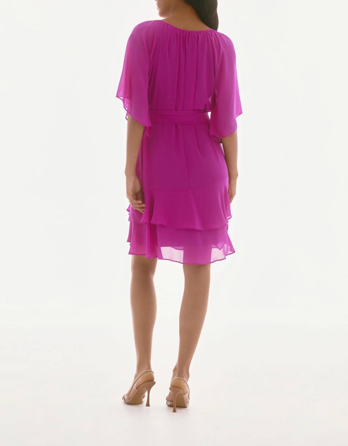 Joseph Ribkoff - Tiered Ruffle Chiffon Midi Dress - clothing - dresses - midi