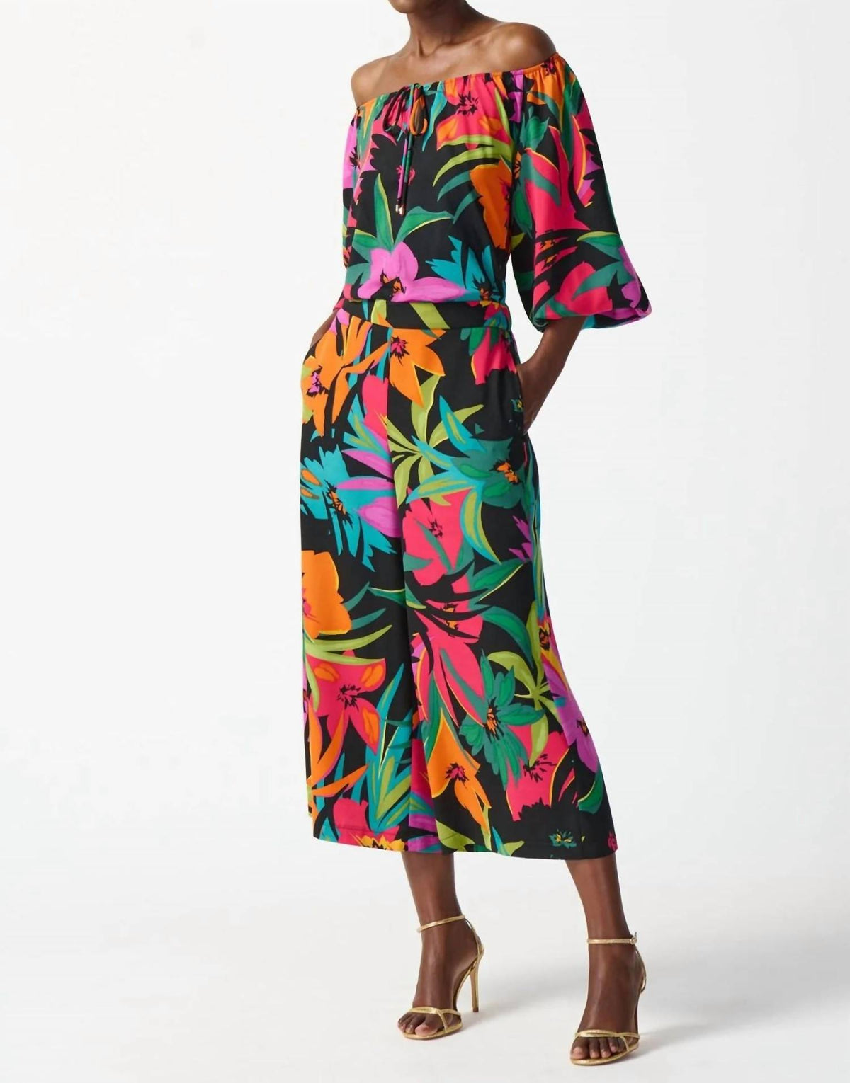 Joseph Ribkoff - Tropical Print Culotte Trousers