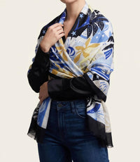 Joseph Ribkoff - Tropical Print Fringe Scarf