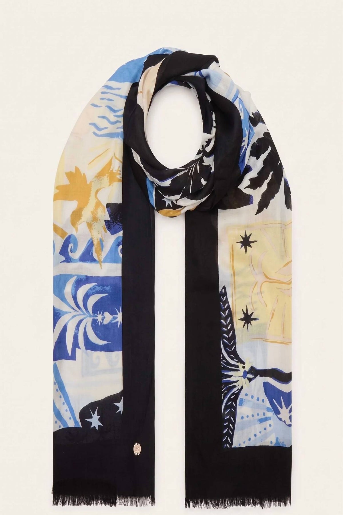 Joseph Ribkoff - Tropical Print Fringe Scarf