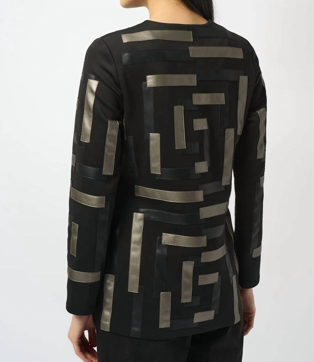 Joseph Ribkoff - Two-tone Crewneck Jacket
