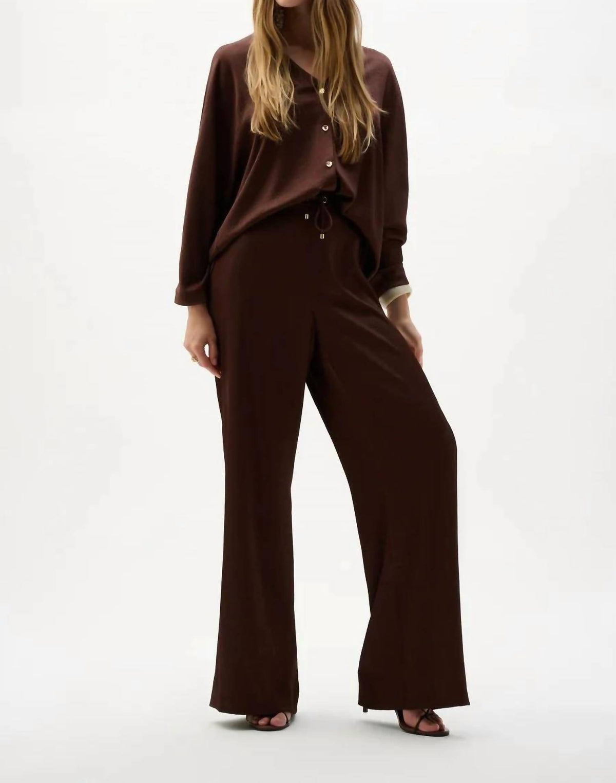 Joseph Ribkoff - V-neck Button Front Boxy Satin Top