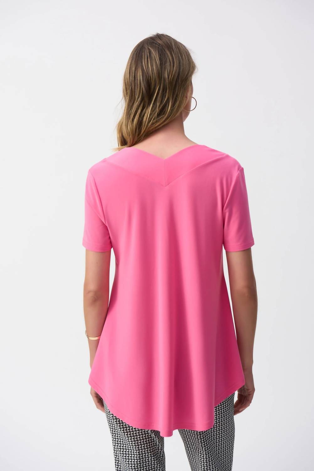 Joseph Ribkoff - V-neck Short Sleeve Flared Top