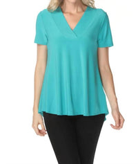 Joseph Ribkoff - V-neck Short Sleeve Flared Top