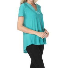 Joseph Ribkoff - V-neck Short Sleeve Flared Top