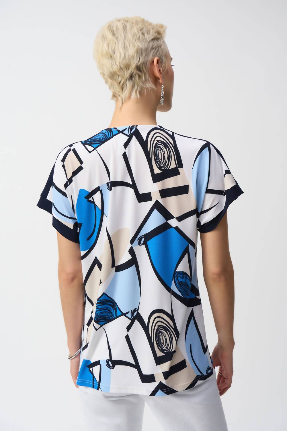 Joseph Ribkoff - V-neck Short Sleeve Top