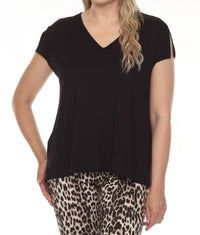 Joseph Ribkoff - V-neck Split Sleeve Loose Fit Top