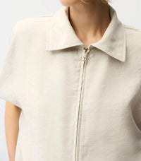Joseph Ribkoff - Woven Front Zip Boxy Jacket