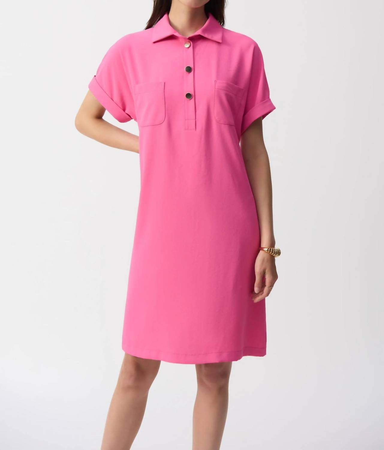 Joseph Ribkoff - Woven Polo Shirt Dress - clothing - dresses - midi
