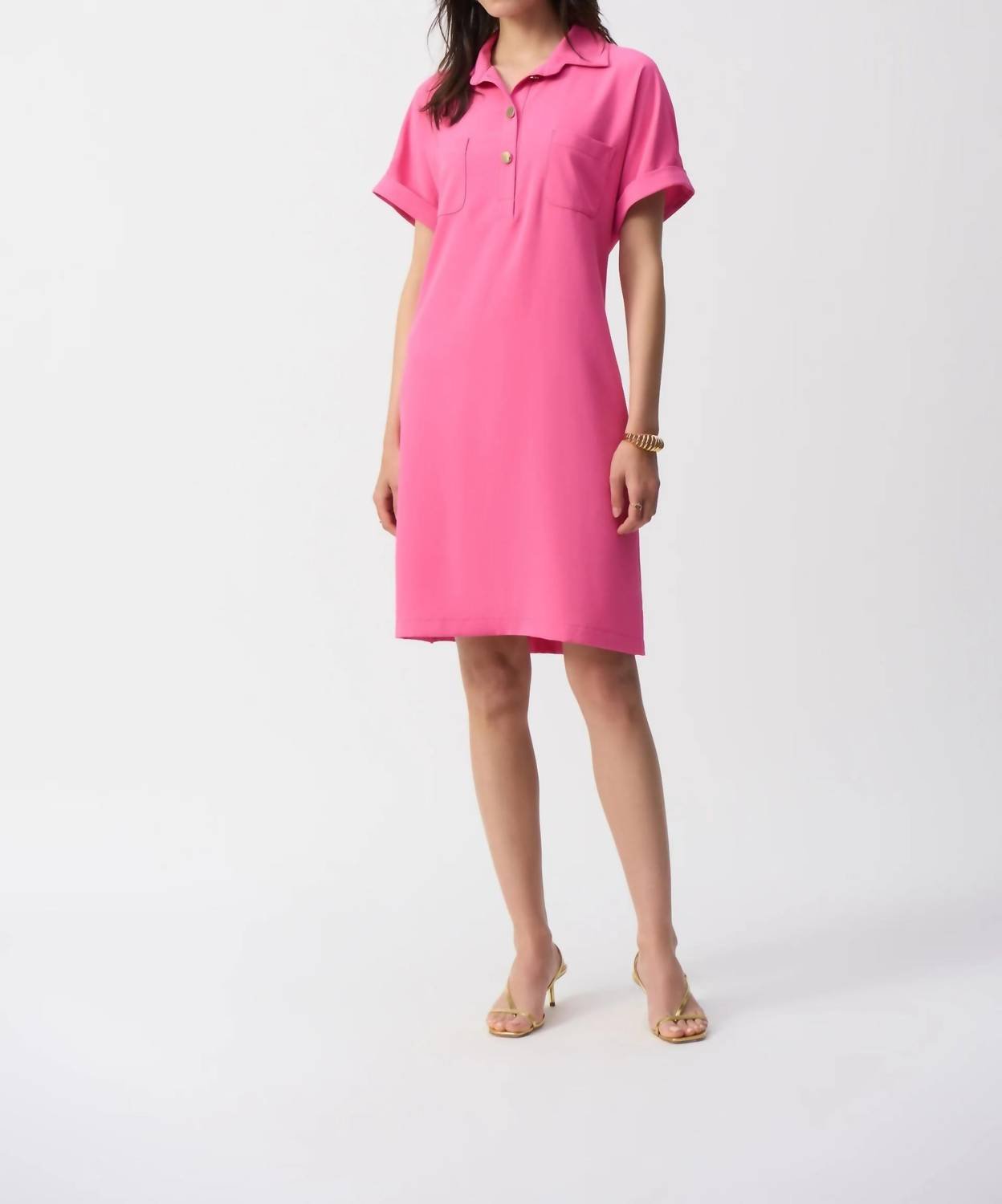 Joseph Ribkoff - Woven Polo Shirt Dress - clothing - dresses - midi